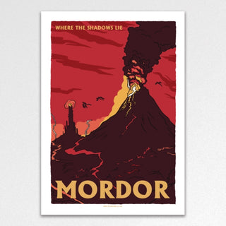 Cover image for 5060434074539 - Mordor Vintage Travel Poster A3 Art Print