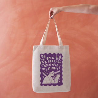 Cover image for 5060434074751 - Open a Book, Open your Mind - Literary Tote Bag