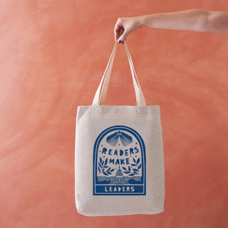 Cover image for 5060434074768 - Readers make Leaders - Literary Tote Bag
