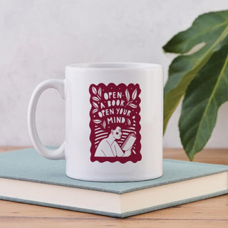 Cover image for 5060434074812 - Open a Book, Open your Mind - Literary Mug