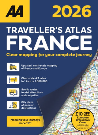 Cover image for 9780749584382 - AA Traveller’s Atlas France 2026
