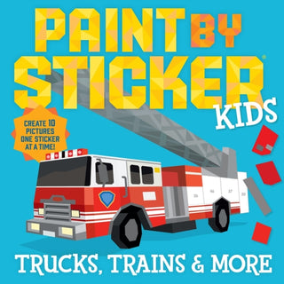 Cover image for 9781523529131 - Paint by Sticker Kids: Trucks, Trains & More