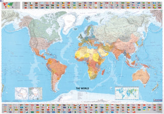 Cover image for 9782061010716 - The World - Michelin rolled & tubed wall map Encapsulated