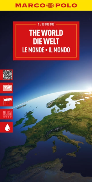 Cover image for 9783575022257 - World Political Marco Polo Folded Map with Flags