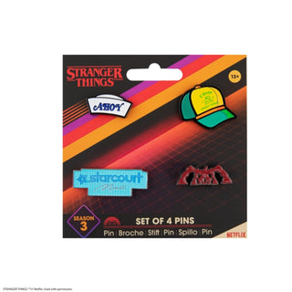 Supplemental image for 4895205618084 - Pin set of 4 - Stranger Things Season 3