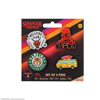 Supplemental image for 4895205618091 - Pin set of 4 - Stranger Things Season 4
