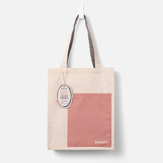 Supplemental image for 5035393380328 - Bookaroo Tote Bag - Blush & Charcoal