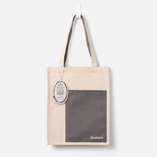 Supplemental image for 5035393380335 - Bookaroo Tote Bag - Charcoal & Cream