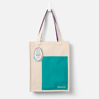 Cover image for 5035393380410 - Bookaroo Tote Bag - Turquoise & Purple