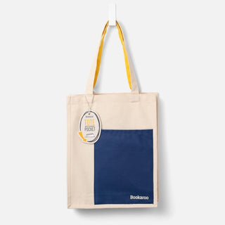 Cover image for 5035393380472 - Bookaroo Tote Bag - Navy & Yellow