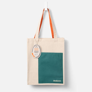 Cover image for 5035393380533 - Bookaroo Tote Bag - Teal & Orange