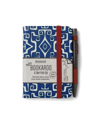 Cover image for 5035393382100 - Bookaroo - A7 Baby Notebook & Pen - Navy & Dark Red - Aztec