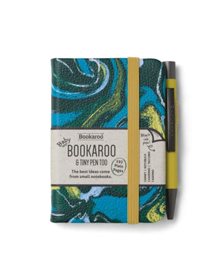 Supplemental image for 5035393382124 - Bookaroo - A7 Baby Notebook & Pen - Forest & Chart - Marble