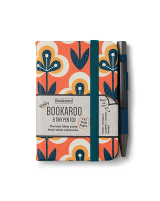 Cover image for 5035393382131 - Bookaroo - A7 Baby Notebook & Pen - Teal & Orange - Retro