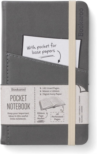 Cover image for 5035393430337 - Bookaroo Pocket Notebook (A6) Journal - Charcoal
