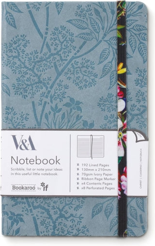 Supplemental image for 5035393495022 - V & A Bookaroo A5 Journal Kilburn Black Floral