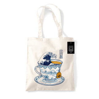 Supplemental image for 5050293868318 - Vincent Trinidad (The Great Kanagawa Tea) Natural Tote Bag