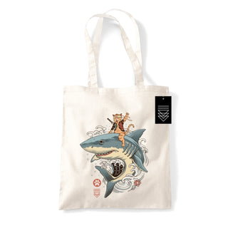 Supplemental image for 5050293868387 - Vincent Trinidad (Catana Shark) Natural Tote Bag