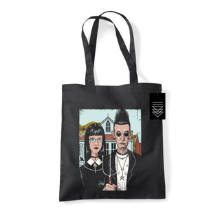 Supplemental image for 5050293868417 - Vincent Trinidad (American Goth) Black Tote Bag