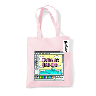 Supplemental image for 5050293868660 - Letter Shoppe (Come As You Are) Pastel Pink Tote Bag
