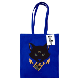 Supplemental image for 5050293868851 - Tobe Fonseca (Cat Tarot Death) Blue Tote Bag