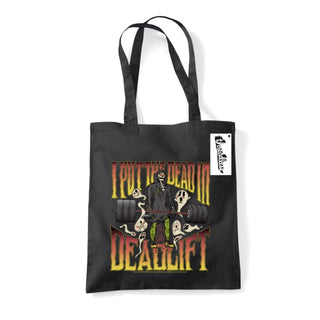 Supplemental image for 5050293868912 - Letter Shoppe (I Put The Dead In Deadlift) Black Tote Bag
