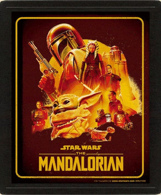 Supplemental image for 5050574007382 - The Mandalorian S2 (Montage) Framed 3D