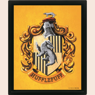 Cover image for 5050574054072 - Harry Potter (Colourful Crest Hufflepuff) 3D Lenticular Poster (Framed)