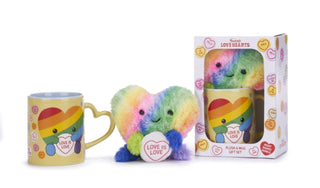 Cover image for 5050624377458 - Love Hearts Rainbow Heart Mug And Plush Set