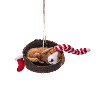 Cover image for 5055259284256 - Dog in a Basket Felt Decoration