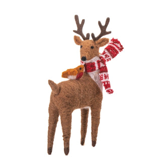 Cover image for 5055259284461 - Deer with Robin Felt Decoration