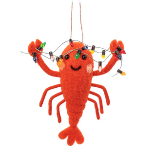 Cover image for 5055259284508 - Lobster with Fairy Lights Felt Decoration
