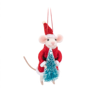 Cover image for 5055259285567 - Santa Mouse with Tree Felt Decoration