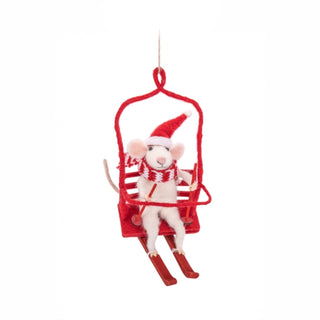 Cover image for 5055259285581 - Mouse on a Ski Lift Felt Decoration
