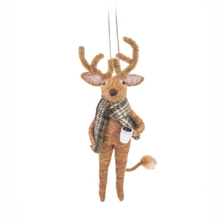 Cover image for 5055259285710 - Reindeer with Coffee Felt Decoration