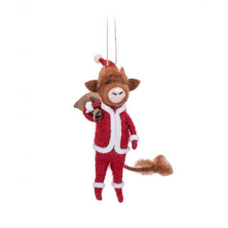 Cover image for 5055259285741 - Highland Cow Santa with Sack Felt Decoration