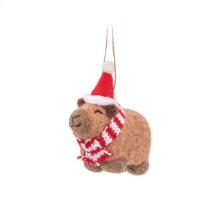 Cover image for 5055259285925 - Capybara with Santa Hat Felt Decoration