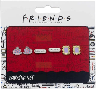 Cover image for 5055583432811 - FRIENDS TV Show Set of 3 Earring Studs; Frame, Coffee Cup, & FRIENDS Logo