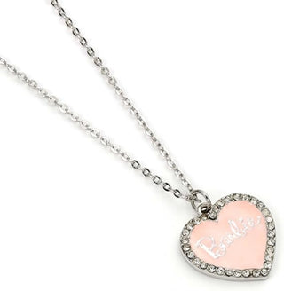 Cover image for 5055583451966 - Barbie Pink Enamel Heart Pendant Necklace with Crystal