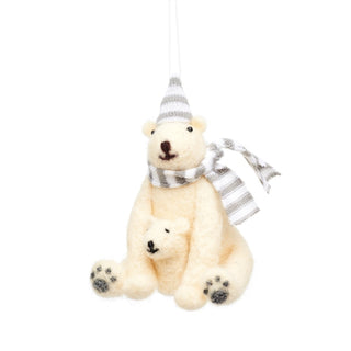 Cover image for 5055992770917 - Polar Bear with Baby Felt Decoration