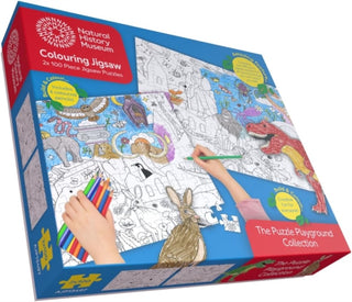 Cover image for 5056318134970 - Kids' Colouring Jigsaw 2 x 100 Piece Puzzles Set (Includes 6 Colouring Pencils)