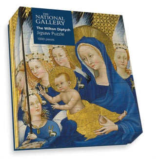Supplemental image for 5056318150741 - National Gallery's Richard II presented to the Virgin and Child by his Patron Saint John the Baptist and Saints Edward and Edmund ('The Wilton Diptych') 1000 Piece Puzzle