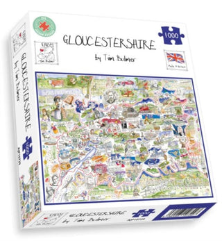 Cover image for 5060085107297 - Map of Gloucestershire Jigsaw 1000 Piece Puzzle