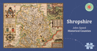 Cover image for 5060085109420 - Shropshire Historical 1610 Map 1000 Piece Puzzle