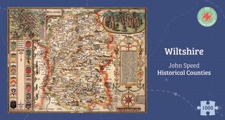 Cover image for 5060085109499 - Wiltshire Historical 1610 Map 1000 Piece Puzzle