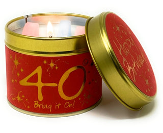 Cover image for 5060142842796 - Happy Birthday 40 - Scented Tin Candle