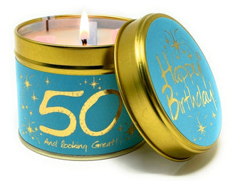 Cover image for 5060142842802 - Happy Birthday 50 - Scented Tin Candle
