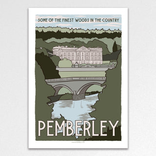 Supplemental image for 5060434074508 - Pemberley Vintage Travel Poster A3 Art Print