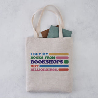 Supplemental image for 5060434074928 - Bookshops Not Billionaires Tote