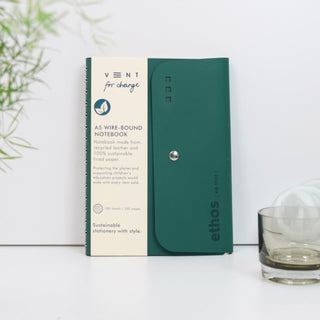 Cover image for 5060650182490 - A5 Wire-bound Folio ETHOS - Emerald Green